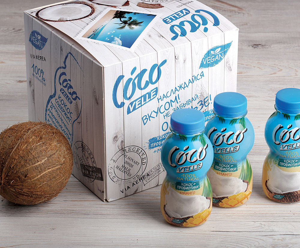 кокосовый йогурт сoco velle – новый дизайн упаковки от runway branding