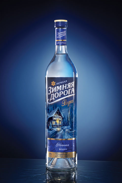рестайлинг оформления водки зимняя дорога