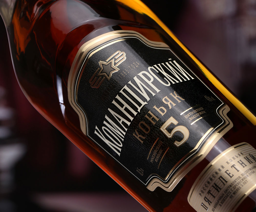 комплексный рестайлинг упаковки коньяка тм командирский